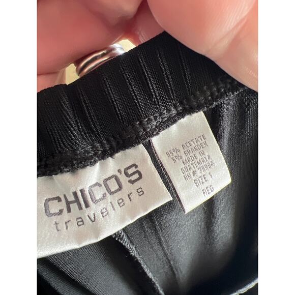 Chicos Travelers size 1 US medium black pants slinky - Picture 2 of 2